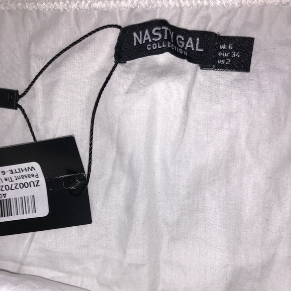 Nasty Gal Peasant Tie Up Bardot Blouse - Picture 8 of 8